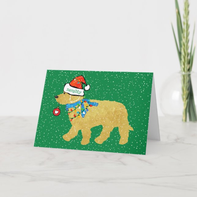 Personalisiertes freches Weihnachten Goldendoodle (Vorderseite)