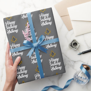 Personalisiertes Freimaurer-Maurerquadrat-Geburtst Geschenkpapier