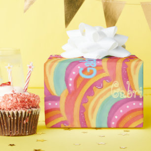 Personalisiertes, freudvolles Watercolor-Wrapping- Geschenkpapier