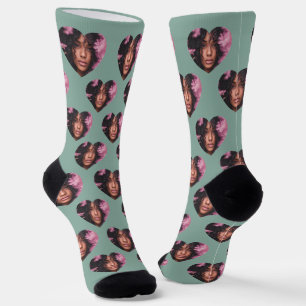 Personalisiertes Freundinnen-Herzgesicht Socken