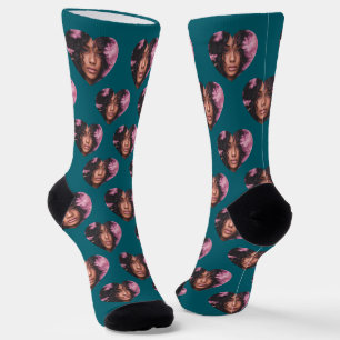 Personalisiertes Freundinnen-Herzgesicht Socken