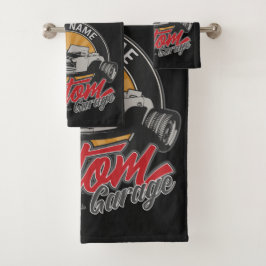 Personalisiertes Frisierte Auto Garage Retro Custo Badhandtuch Set