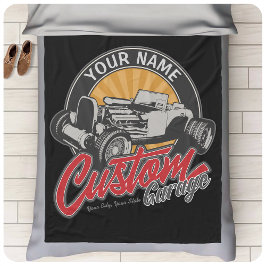 Personalisiertes Frisierte Auto Garage Retro Custo Fleecedecke