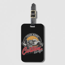 Personalisiertes Frisierte Auto Garage Retro Custo Gepäckanhänger