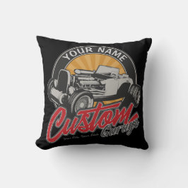 Personalisiertes Frisierte Auto Garage Retro Custo Kissen
