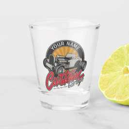 Personalisiertes Frisierte Auto Garage Retro Custo Schnapsglas