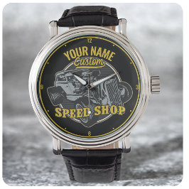 Personalisiertes Frisierte Auto Speed Shop Renngar Armbanduhr