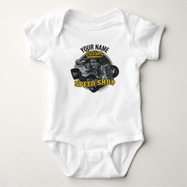 Personalisiertes Frisierte Auto Speed Shop Renngar Baby Strampler