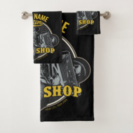 Personalisiertes Frisierte Auto Speed Shop Renngar Badhandtuch Set