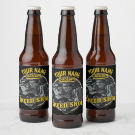 Personalisiertes Frisierte Auto Speed Shop Renngar Bierflaschenetikett
