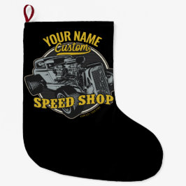 Personalisiertes Frisierte Auto Speed Shop Renngar Großer Weihnachtsstrumpf