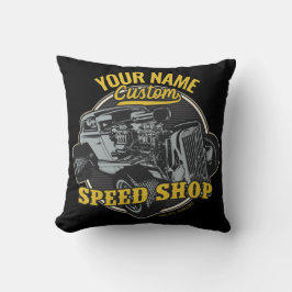 Personalisiertes Frisierte Auto Speed Shop Renngar Kissen