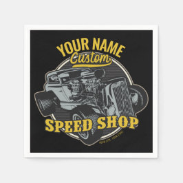 Personalisiertes Frisierte Auto Speed Shop Renngar Serviette