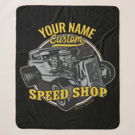 Personalisiertes Frisierte Auto Speed Shop Renngar Sherpadecke