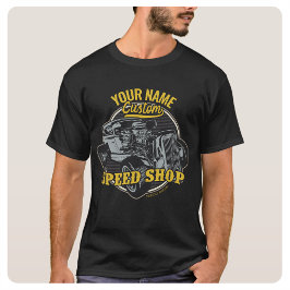 Personalisiertes Frisierte Auto Speed Shop Renngar T-Shirt