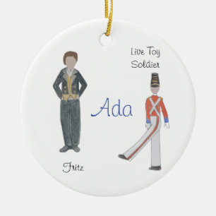 Personalisiertes Fritz/Solid/Blume Nutcracker Cera Keramik Ornament