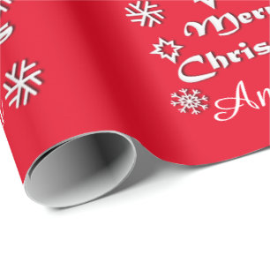 Personalisiertes frohe Weihnacht-Thema mit Namen Geschenkpapier