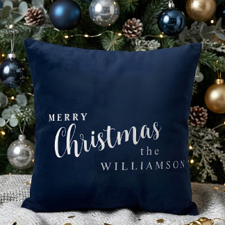 Personalisiertes Frohe Weihnachten Familienname Kissen