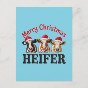 Personalisiertes Frohe Weihnachten Färse Lustige W Postkarte