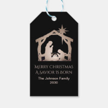 Personalisiertes Frohe Weihnachten Gold Krippensze