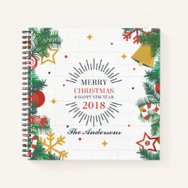 Personalisiertes frohe Weihnachten & Neues Jahr Gä Notizbuch