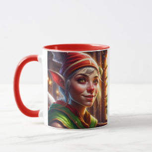 Personalisiertes Frohe Weihnachten Oma   Süßer Elf Tasse
