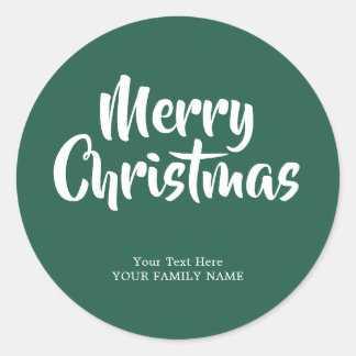 Personalisiertes Frohe Weihnachten Runder Aufkleber