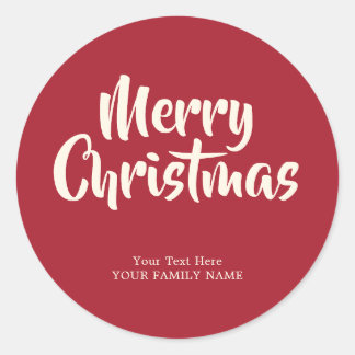 Personalisiertes Frohe Weihnachten Runder Aufkleber