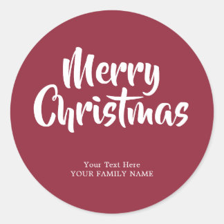 Personalisiertes Frohe Weihnachten Runder Aufkleber