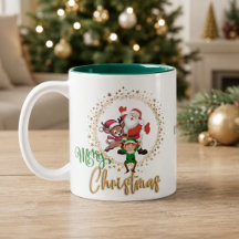 Personalisiertes Frohe Weihnachten Santa und Elfen
