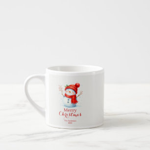 Personalisiertes Frohe Weihnachten Schneemann Benu Espressotasse