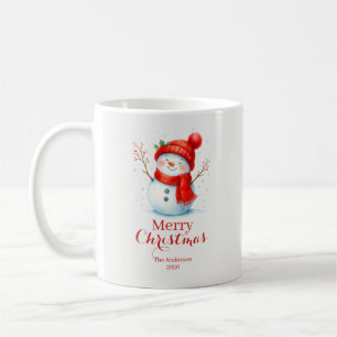 Personalisiertes Frohe Weihnachten Schneemann Benu Kaffeetasse