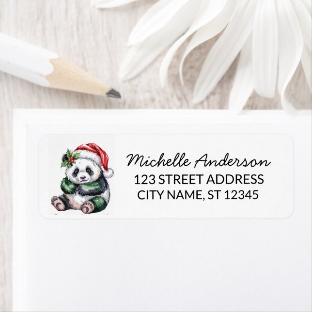 Personalisiertes Frohe Weihnachten Süßer Panda Bär (Insitu)