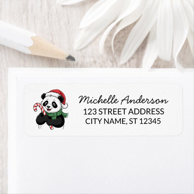 Personalisiertes Frohe Weihnachten Süßer Panda Bär (Insitu)