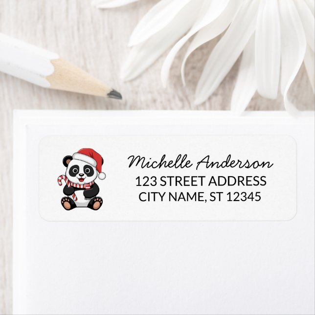 Personalisiertes Frohe Weihnachten Süßer Panda Bär (Insitu)
