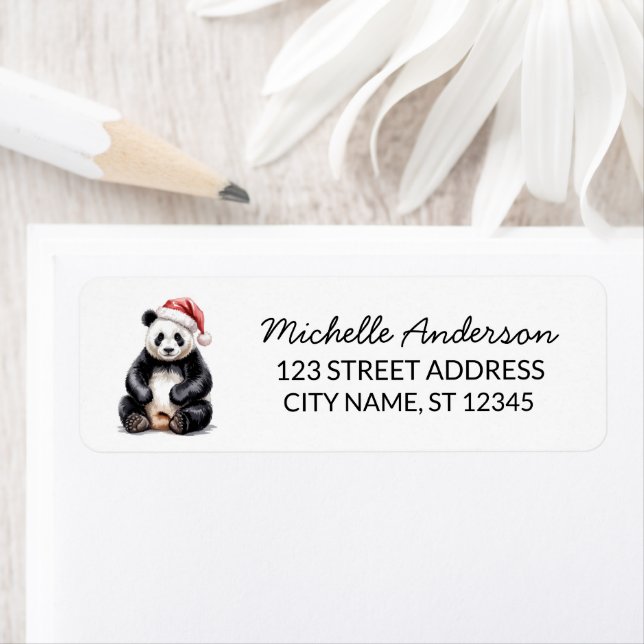 Personalisiertes Frohe Weihnachten Süßer Panda Bär (Insitu)