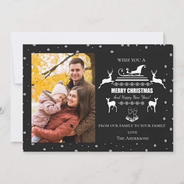 Personalisiertes frohe Weihnachten und glückliches (Vorderseite)