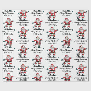 Personalisiertes Frohe Weihnachten Weihnachtsmann  Geschenkpapier