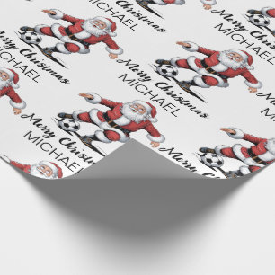 Personalisiertes Frohe Weihnachten Weihnachtsmann  Geschenkpapier