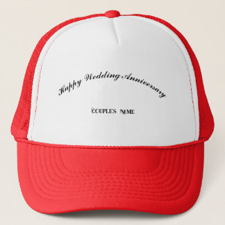 Personalisiertes "Frohes Hochzeitstag-Jubiläum" mi Truckerkappe