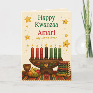 Personalisiertes Frohes Kwanzaa Mein Kleiner Stern Feiertagskarte