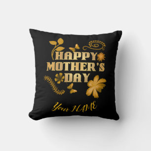 Personalisiertes Frohes Muttertagsgeschenk Gold Fl Kissen