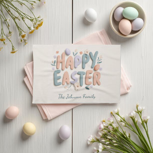 Personalisiertes Fröhliches Ostern Familien-Küchen Geschirrtuch
