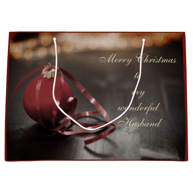 Personalisiertes fröhliches Weihnachtsgeschmack Große Geschenktüte (Vorderseite)