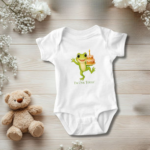 Personalisiertes Frosch 1. Geburtstagsgeschenk für Baby Strampler