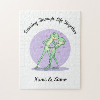 Personalisiertes Frosch-Paar-Puzzle