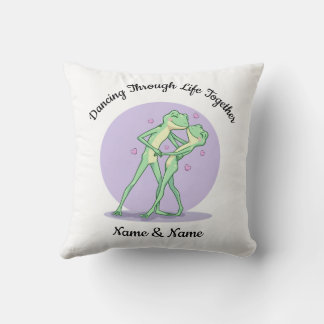Personalisiertes Frosch-Paar-Wurfkissen Kissen