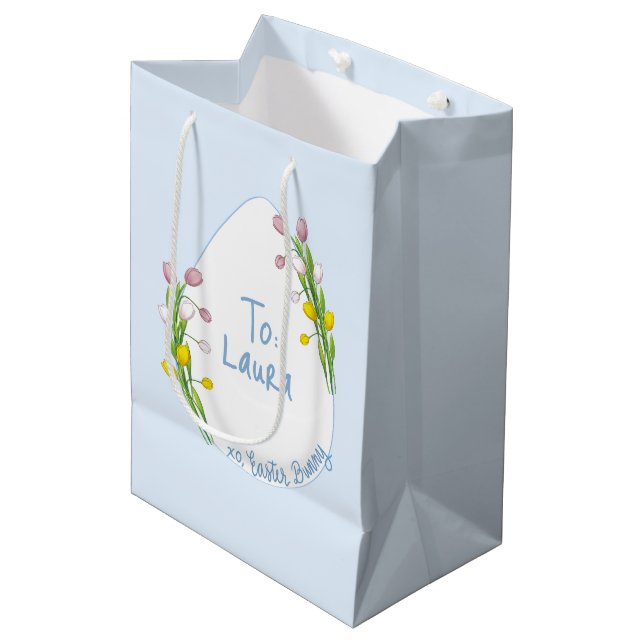 Personalisiertes Frühgeburteneier Mittlere Geschenktüte (Vorderseite Schrägansicht)