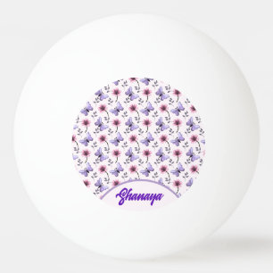 Personalisiertes Frühlings-Schmetterling-Blumenges Tischtennisball