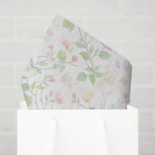 Personalisiertes Frühlingsvogel-Blumen-Seidenpapie Seidenpapier